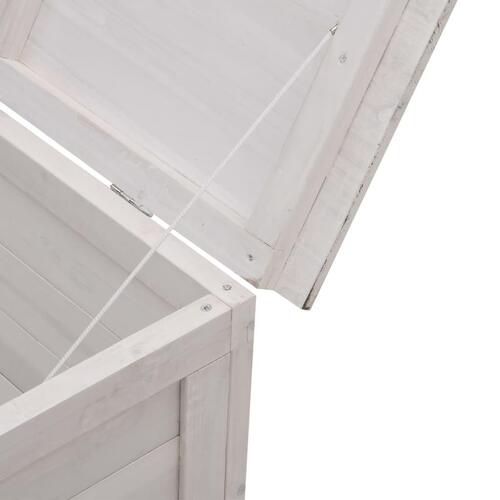 Opbevaringsboks til haven 150x50x56,5 cm massivt grantræ hvid