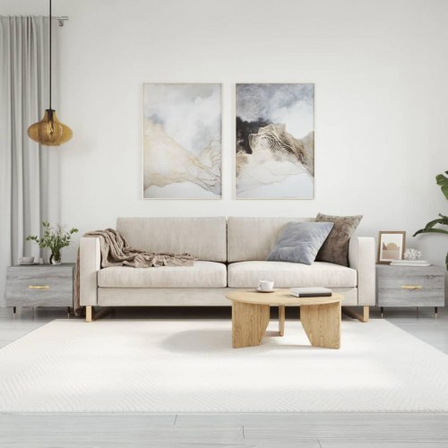 Sofaborde 2 stk. med skuffe 50 x 50 x 40 cm - grå sonoma-eg
