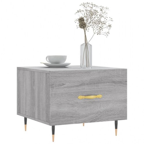 Sofaborde 2 stk. med skuffe 50 x 50 x 40 cm - grå sonoma-eg