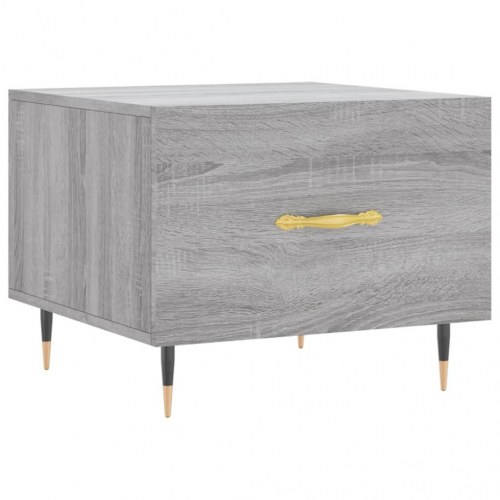 Sofaborde 2 stk. med skuffe 50 x 50 x 40 cm - grå sonoma-eg