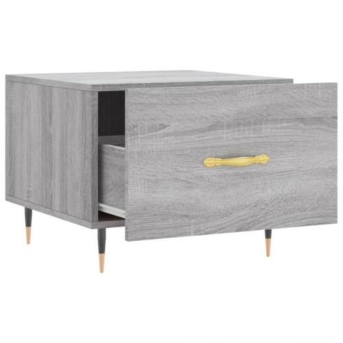 Sofaborde 2 stk. med skuffe 50 x 50 x 40 cm - grå sonoma-eg