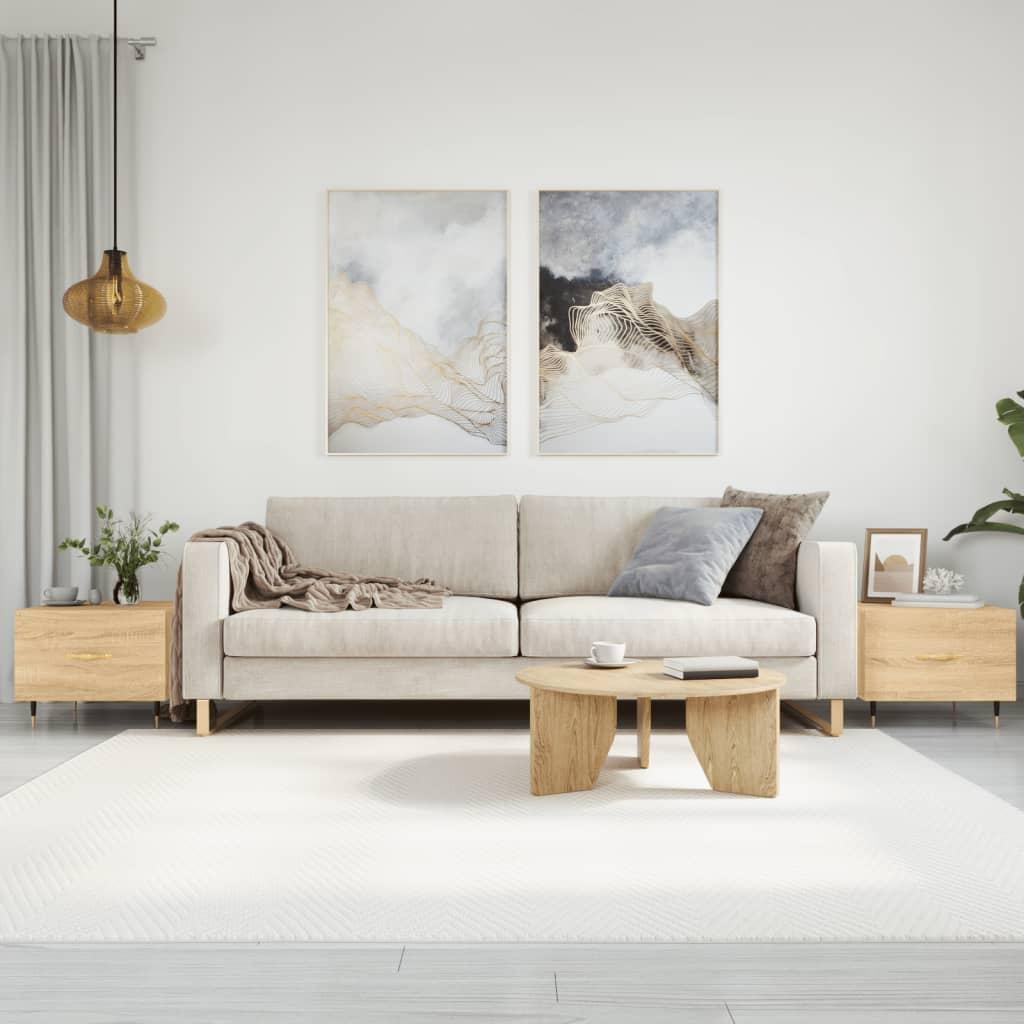 Sofaborde 2 stk. 50x50x40 cm konstrueret træ sonoma-eg billede