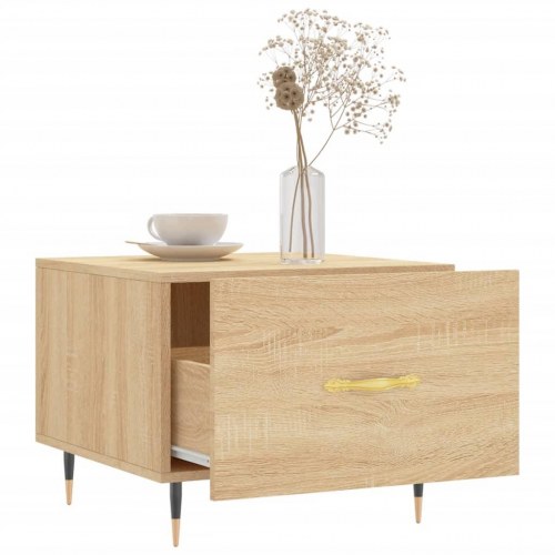 Sofaborde 2 stk. med skuffe - sonoma-eg 50 x 50 x 40 cm