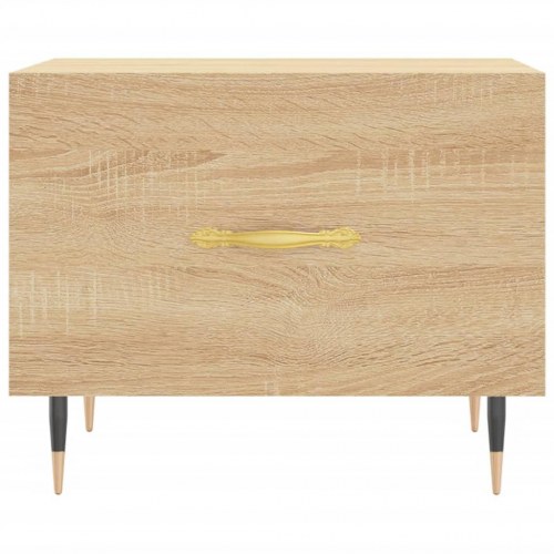 Sofaborde 2 stk. med skuffe - sonoma-eg 50 x 50 x 40 cm