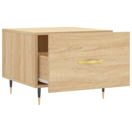 Sofaborde 2 stk. med skuffe - sonoma-eg 50 x 50 x 40 cm
