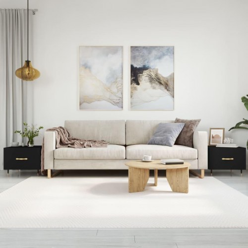 Sofaborde 2 stk. med skuffe 50 x 50 x 40 cm - sort