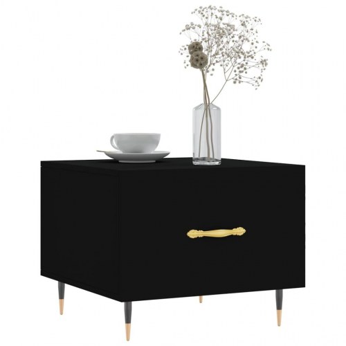 Sofaborde 2 stk. med skuffe 50 x 50 x 40 cm - sort