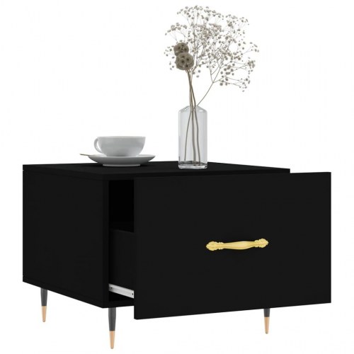 Sofaborde 2 stk. med skuffe 50 x 50 x 40 cm - sort