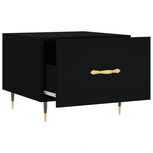 Sofaborde 2 stk. med skuffe 50 x 50 x 40 cm - sort