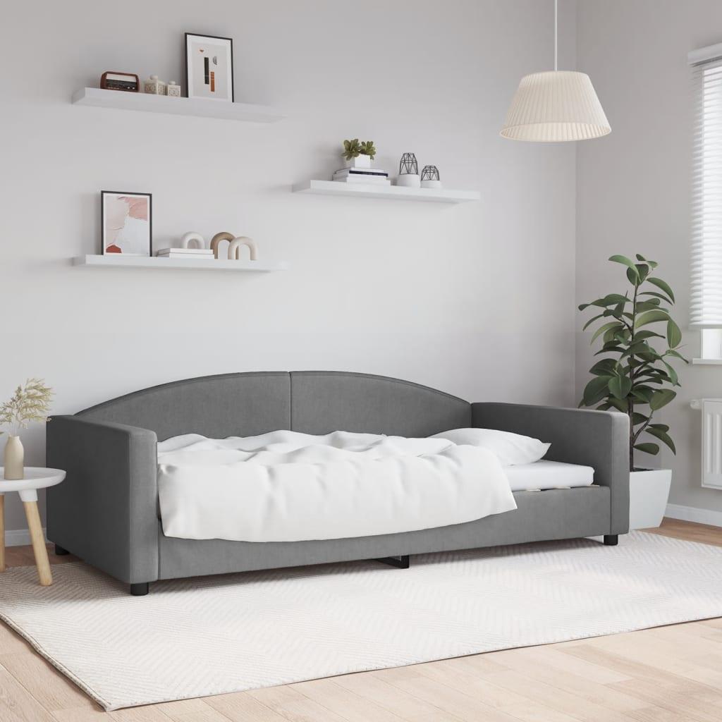 Daybed 100x200 cm stof mørkegrå