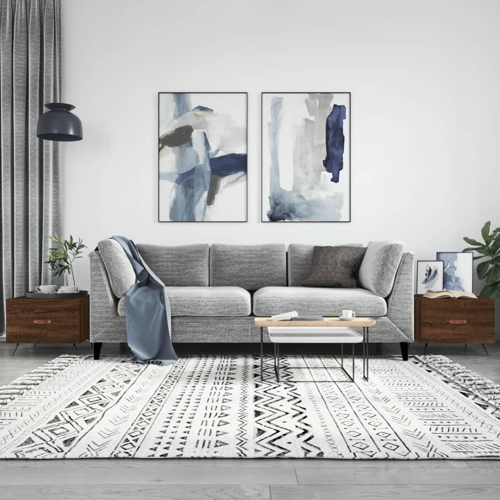 Sofaborde 2 stk. 50x50x40 cm konstrueret træ brun egetræsfarve billede