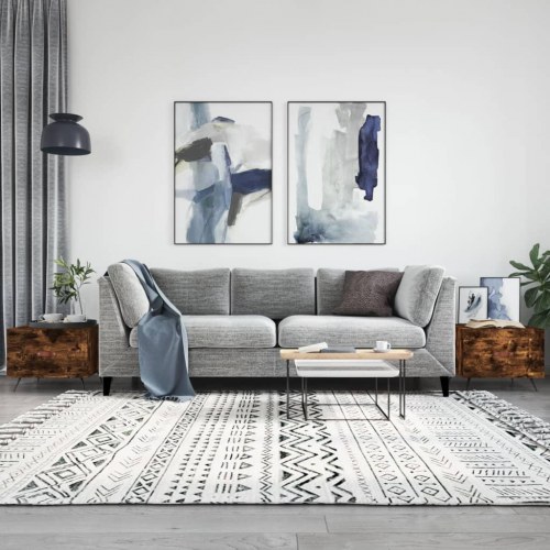 Sofaborde 2 stk. 50x50x40 cm konstrueret træ røget egetræsfarve