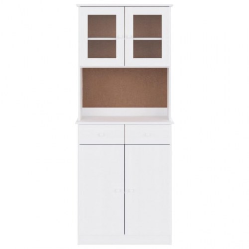 Højskab ALTA 77x35x188 cm massivt fyrretræ hvid
