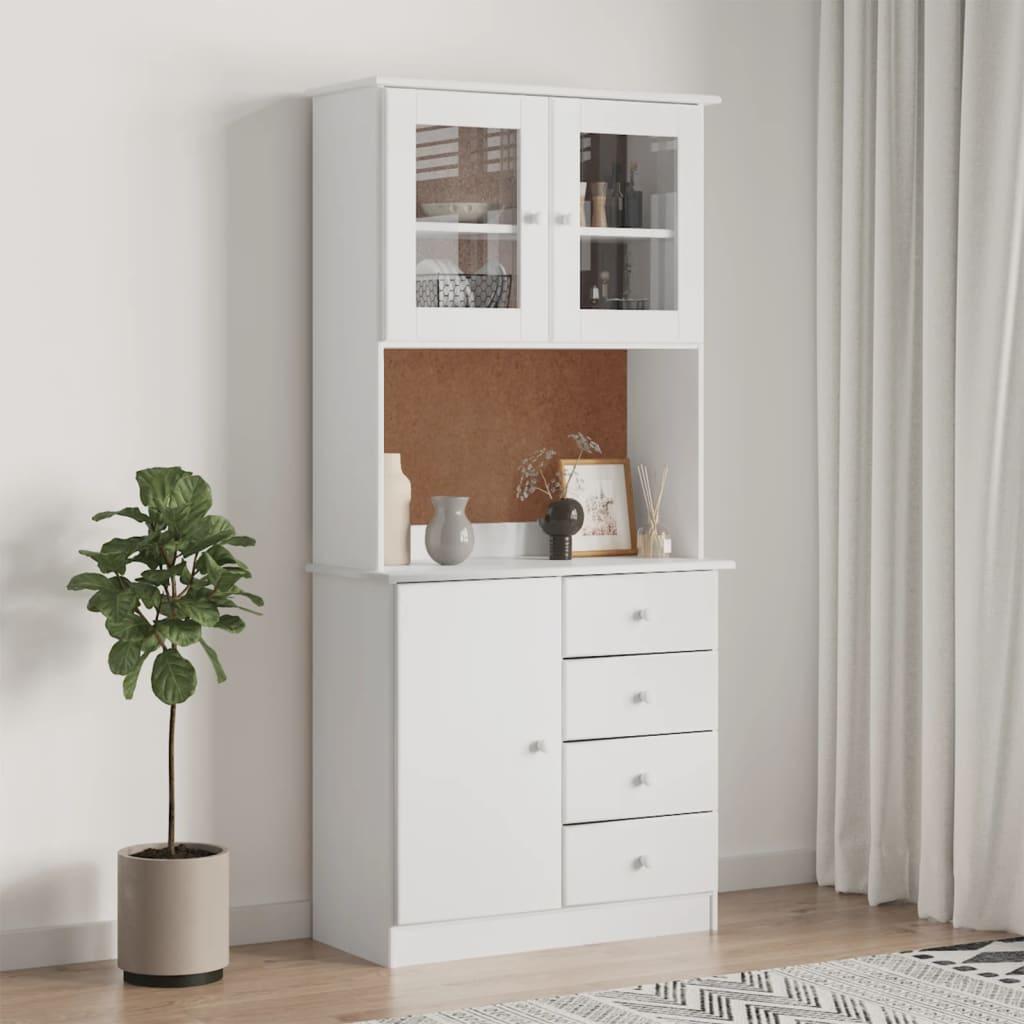 Højskab ALTA 77x35x165 cm massivt fyrretræ hvid