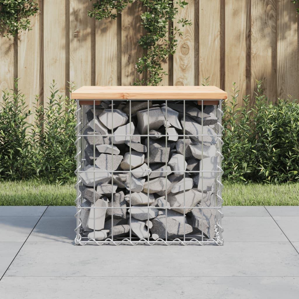 Havebænk Med Gabiondesign Massivt Fyrretræ - Fyrretræ naturlig / 43 x 44 x 42 cm