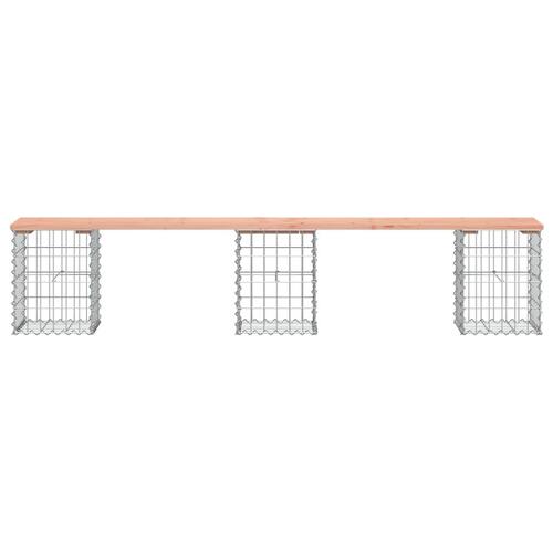 Havebænk med gabiondesign 203x31x42 cm massivt douglasgran