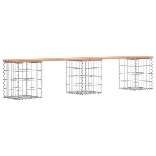 Havebænk med gabiondesign 203x31x42 cm massivt douglasgran