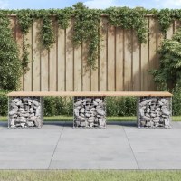 Havebænk med gabiondesign 203 x 44 x 42 cm, produktbillede 2 af 2, Havebænke hos HomeNordic