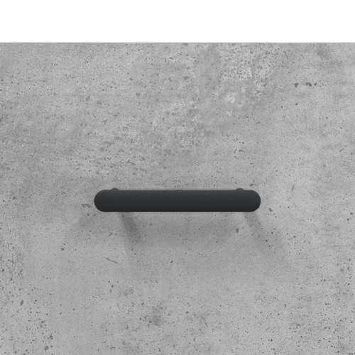 Højskab med glaslåge 34,5×34×180 cm - betongrå konstrueret træ