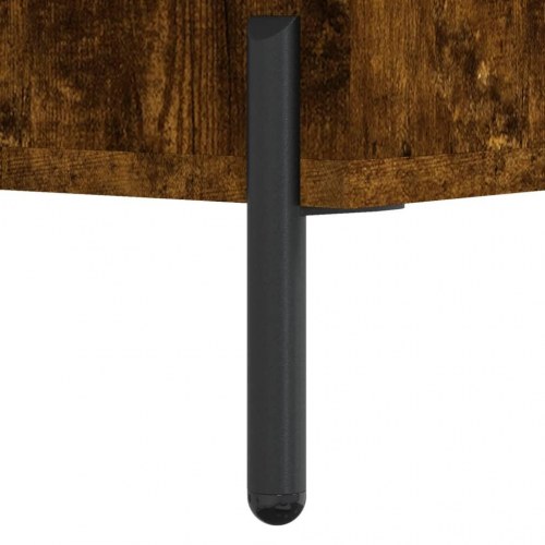 Højskab med glaslåge - konstrueret træ 34,5×34×180 cm, røget egetræ