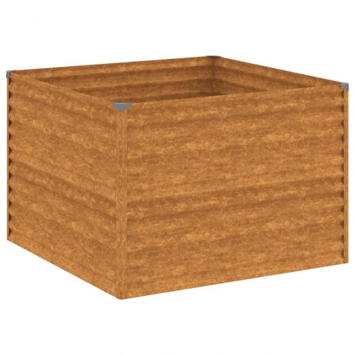 Højbed 100×100×69 cm i cortenstål - firkantet plantekasse