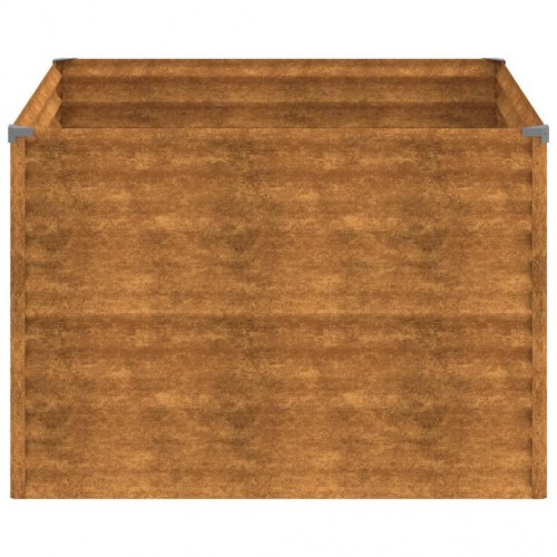 Højbed 100×100×69 cm i cortenstål - firkantet plantekasse