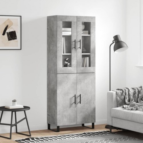 Højskab 69,5×34×180 cm i konstrueret træ - betongrå