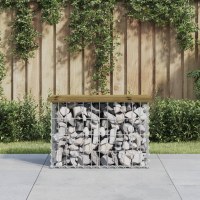 Havebænk med gabiondesign 63 x 31,5 x 42 cm, produktbillede 2 af 2, Havebænke hos HomeNordic
