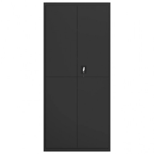 Ekstra højt arkivskab i stål - 90×40×200 cm, sort