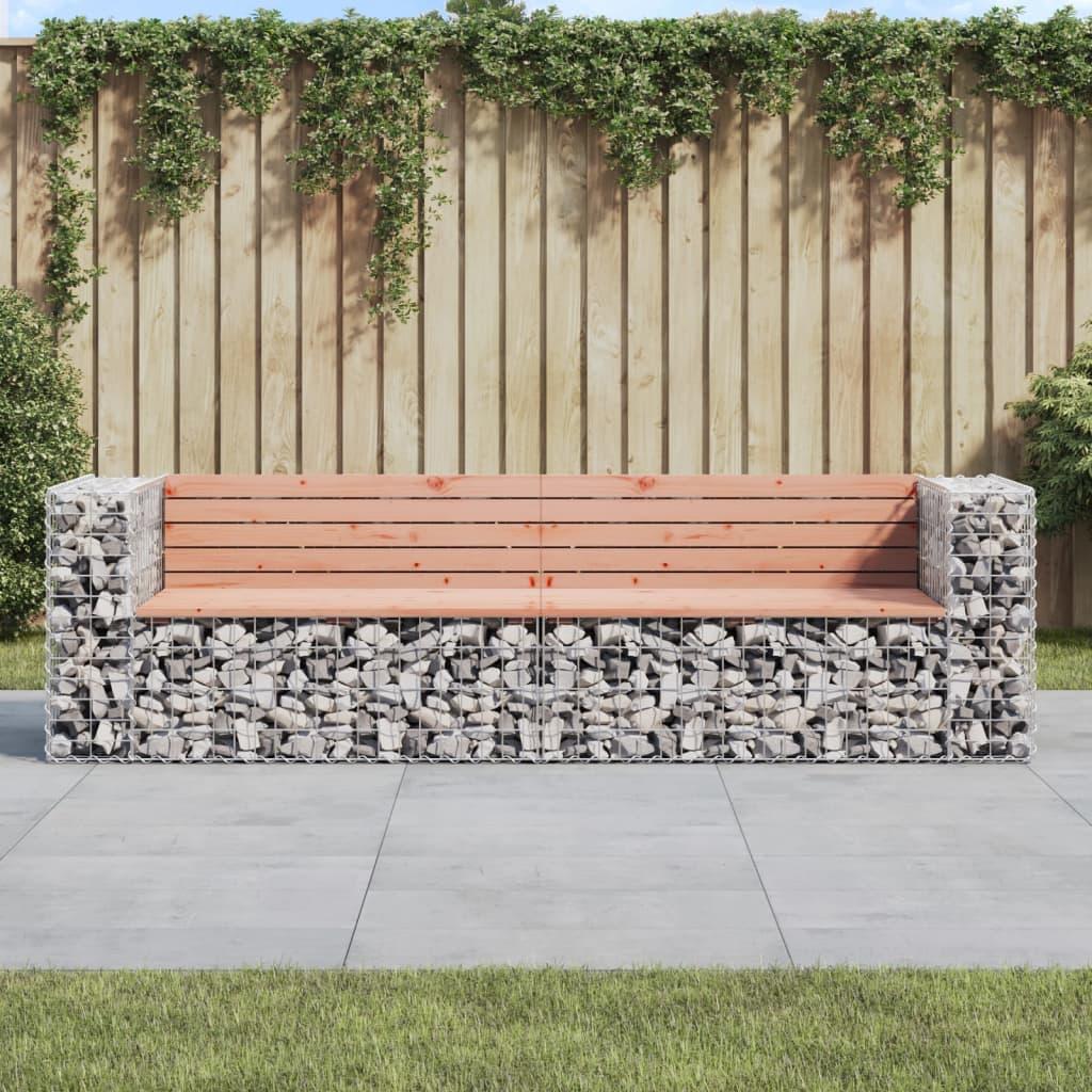 Havebænk Med Gabiondesign 143x71x65 5 Cm Massivt Douglasgran