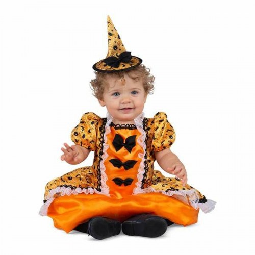 Børnekostume heks - orange, 12-24 mdr., 2 dele