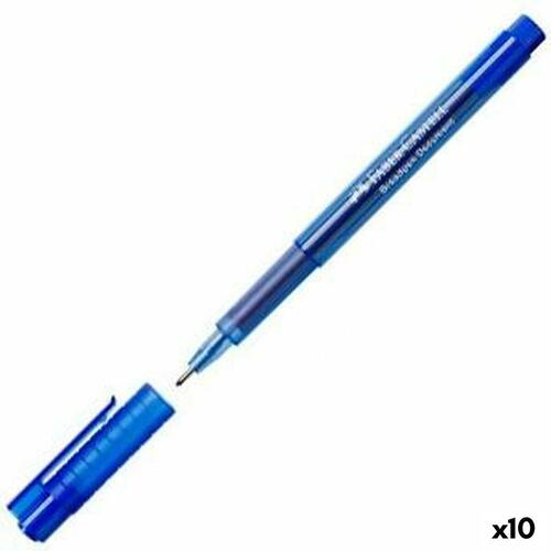 Faber-Castell Broadpen Document 1554 fineliner - blå, 0,8 mm (10 stk.)