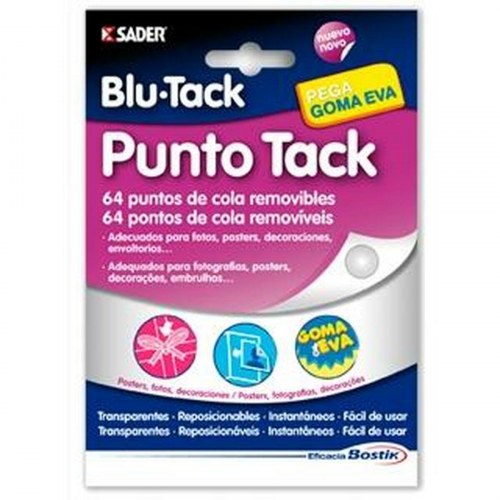 Bostik Blu Tack genanvendelige klæsepuder - 12 pakker, gennemsigtig