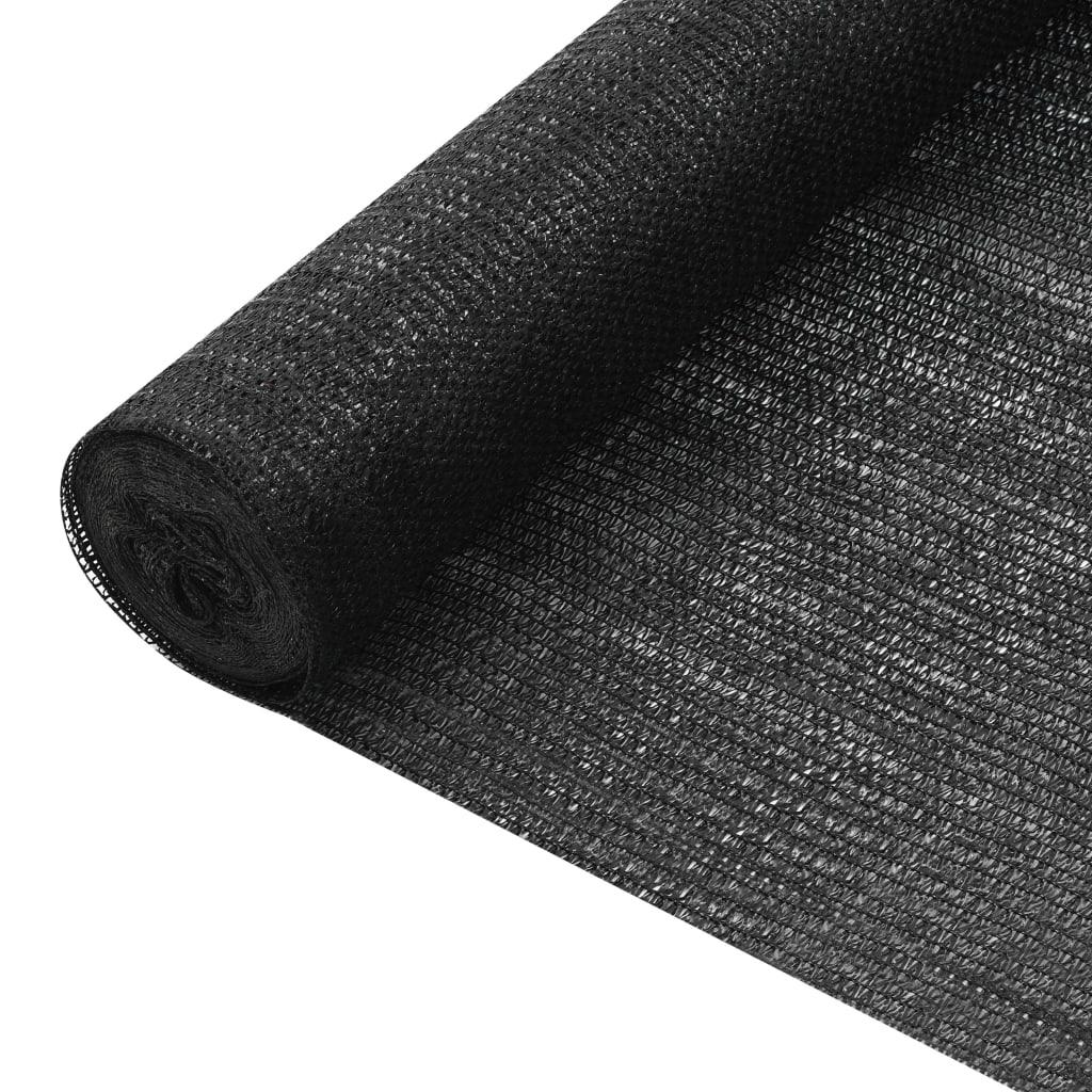 Afskærmningsnet 2 × 50 m - HDPE 75 g/m², sort