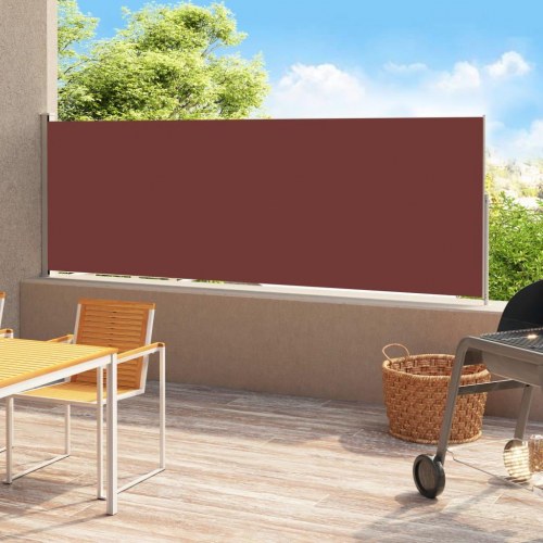 Sammenrullelig sidemarkise til terrasse 180×500 cm - brun