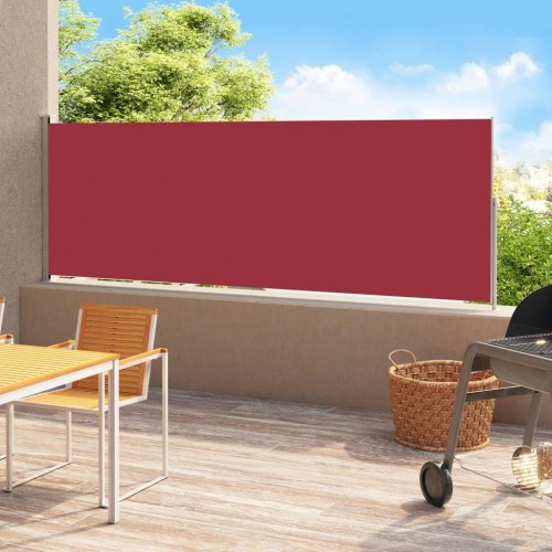 Sammenrullelig sidemarkise til terrasse 180 × 500 cm - rød