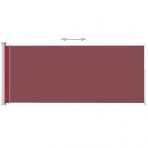 Sammenrullelig sidemarkise til terrasse 180 × 500 cm - rød