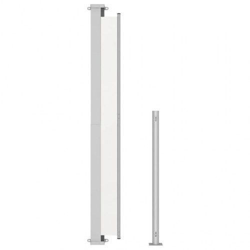 Sammenrullelig sidemarkise til terrassen 200x500 cm cremefarvet