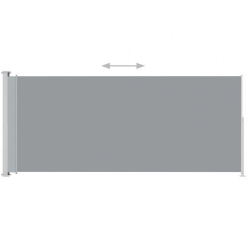 Sammenrullelig sidemarkise til terrasse 200×500 cm - grå