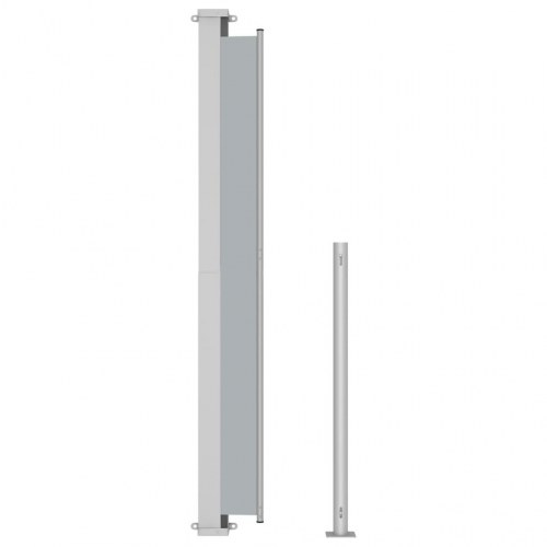 Sammenrullelig sidemarkise til terrasse 200×500 cm - grå