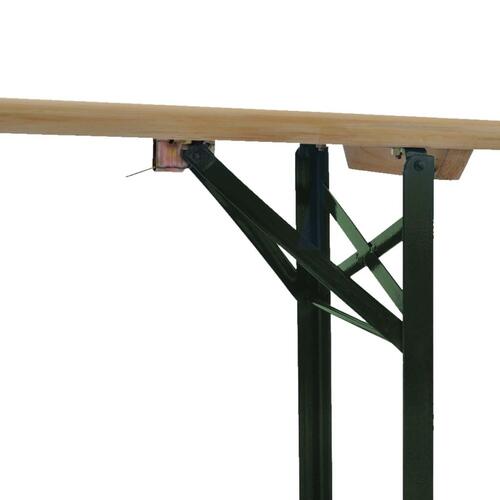 Foldbart ølbord med 2 bænke 220 cm fyrretræ