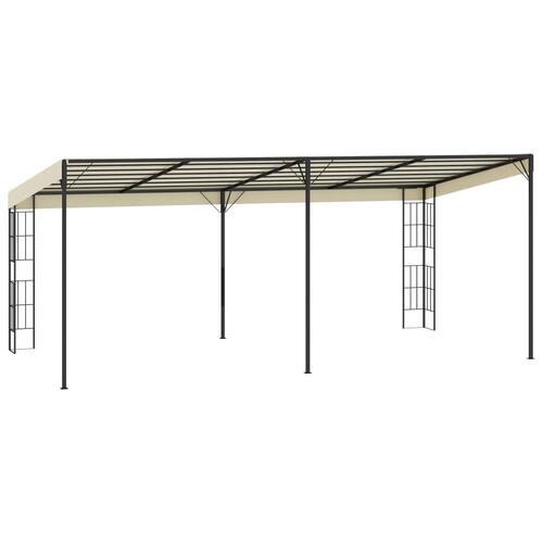 Vægmonteret pavillon 3x6 m stof cremefarvet