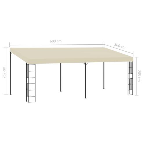Vægmonteret pavillon 3x6 m stof cremefarvet