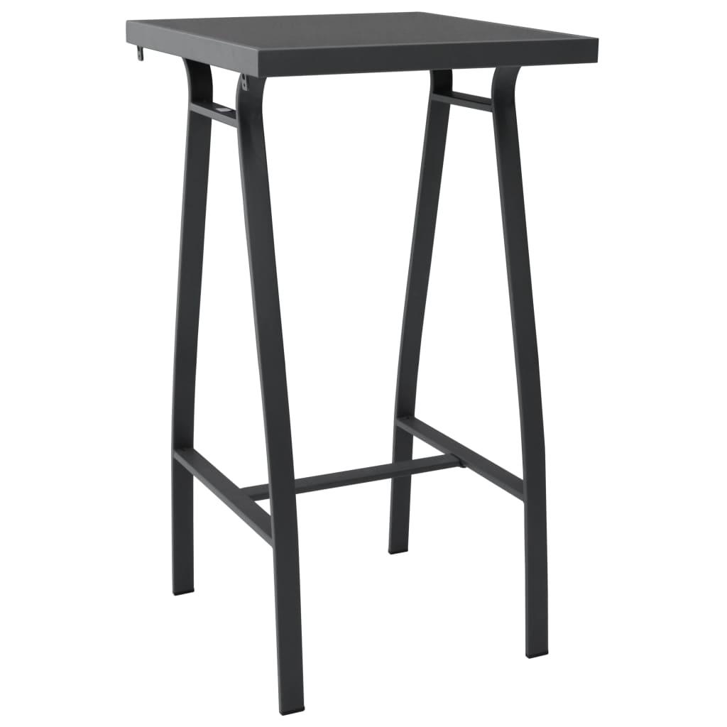 Havebarbord 60x60x110 cm hærdet glas sort