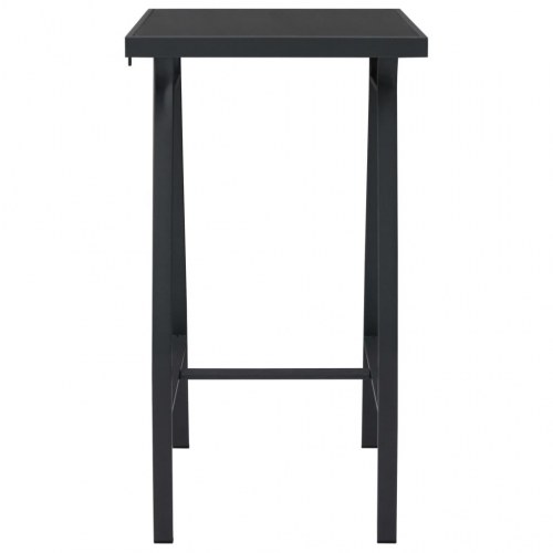 Havebarbord 60x60x110 cm hærdet glas sort