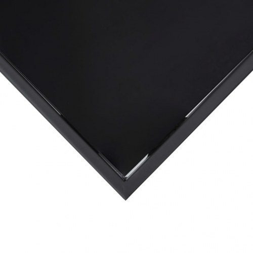 Havebarbord 60x60x110 cm hærdet glas sort