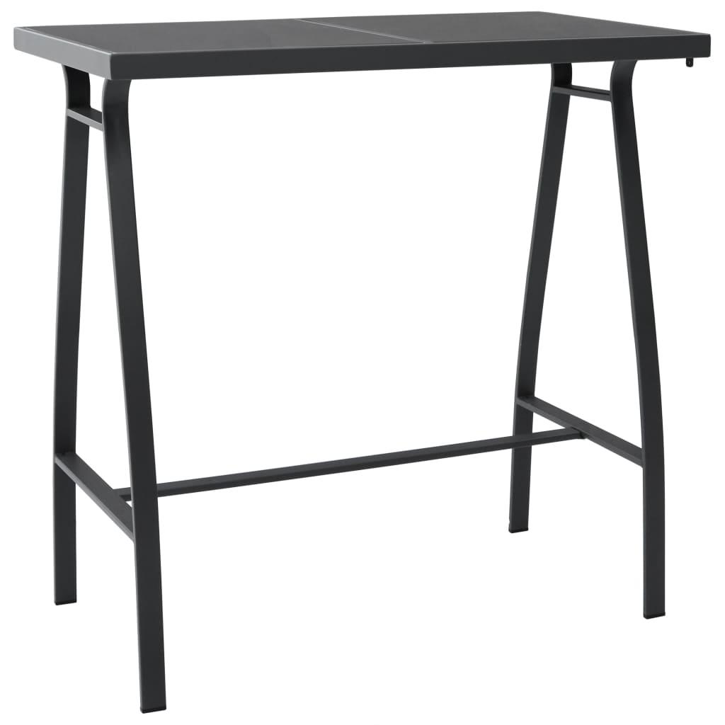 Havebarbord Hærdet Glas Sort - 110 x 60 x 110 cm