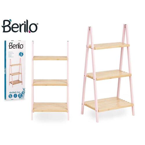 Badeværelse reol Pink Natur Bambus Fyr 40,3 x 81,5 x 30 cm