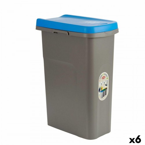 Skraldespand Stefanplast blå/grå plast 25 L - 6 stk.