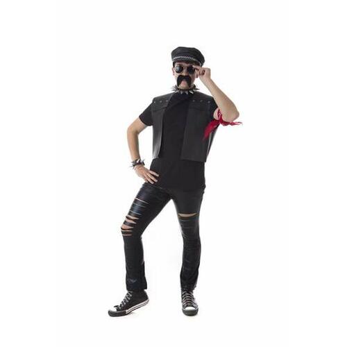 Kostume til voksne Rocker (6 Dele) L